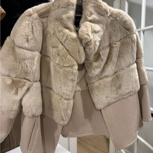 Kelli Kouri real rabbit fur jacket